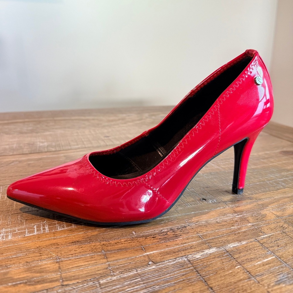 Simply Vera Vera Wang Red Patent Pointed Toe Pumps Stiletto Heels Womens 6 Party